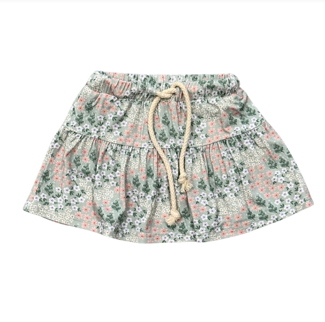 Babysprouts Skort - Aqua Grey Floral