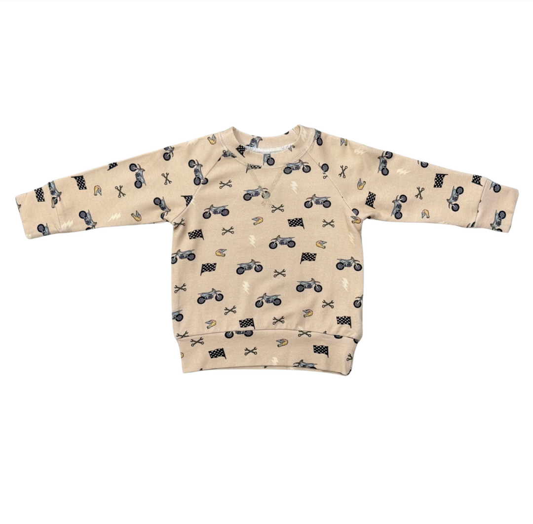 Babysprouts Raglan Sweatshirt - Dirt Bikes