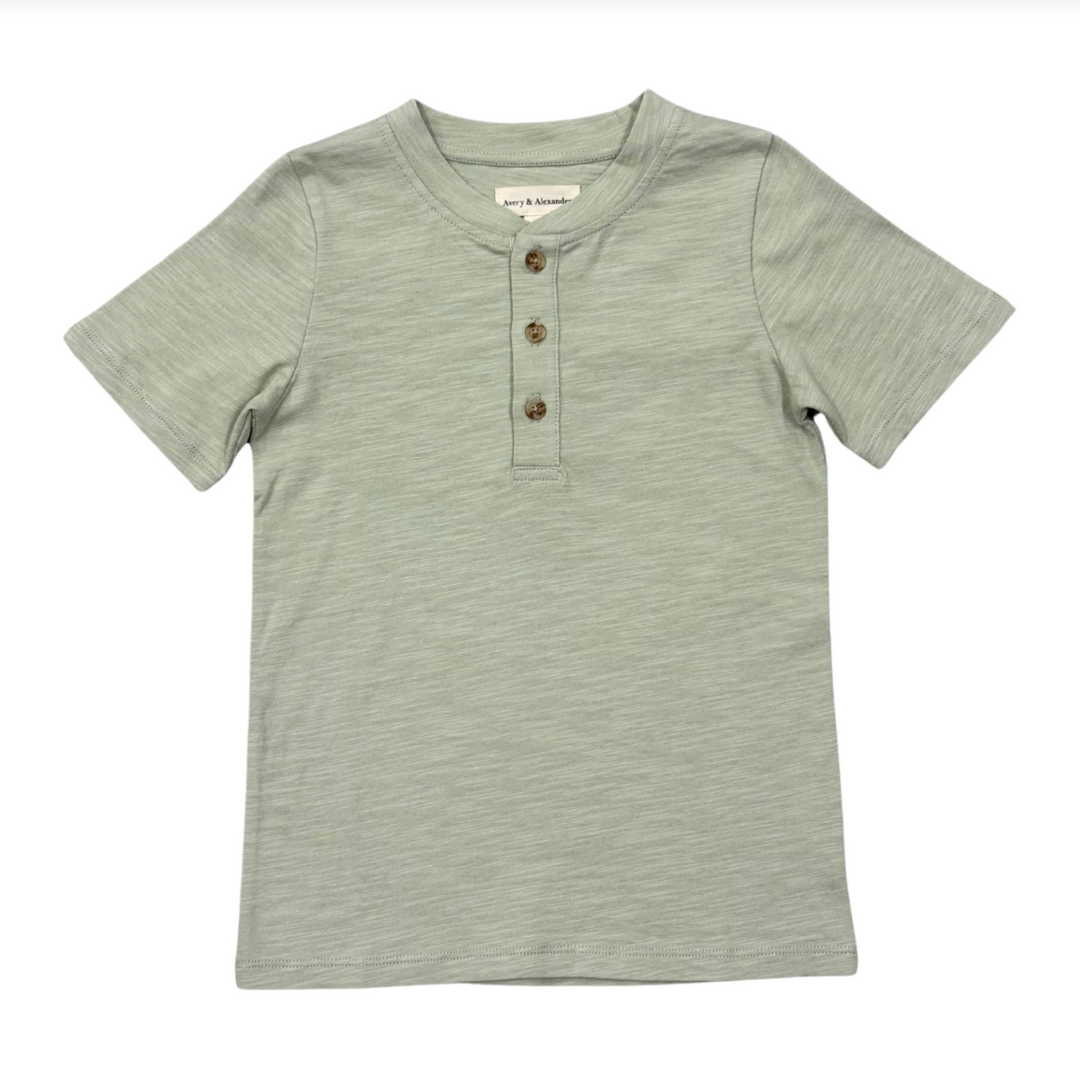 Avery & Alexander Short Sleeve Henley - Desert Sage