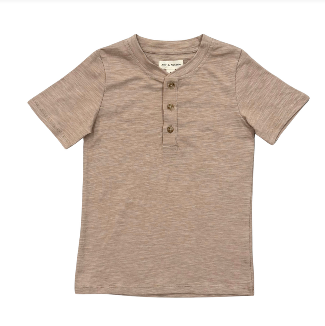 Avery & Alexander Short Sleeve Henley - Taupe