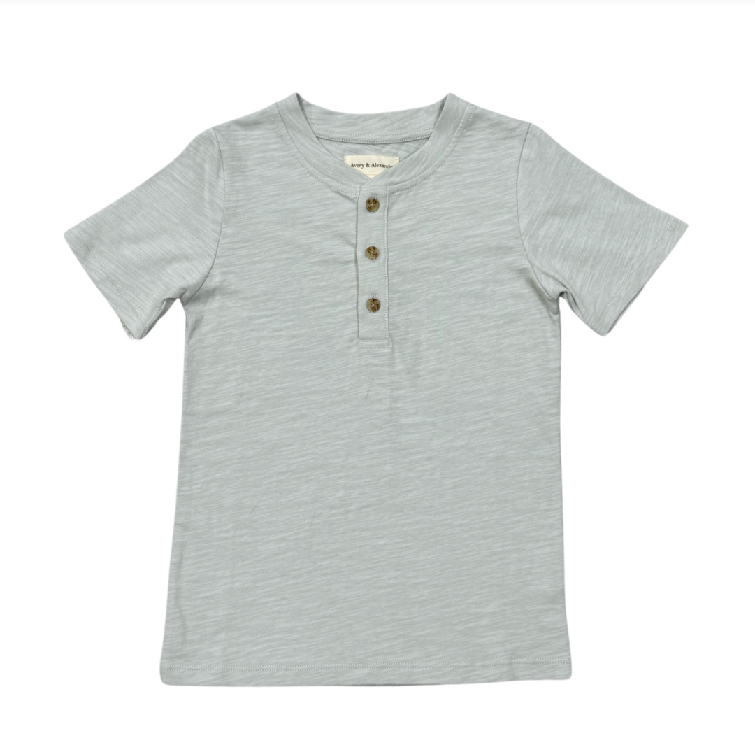 Avery & Alexander Short Sleeve Henley - Sky Blue