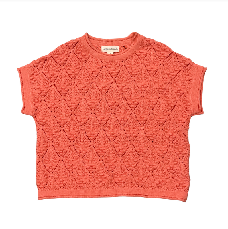Avery & Alexander Open Weave Sweater - Coral