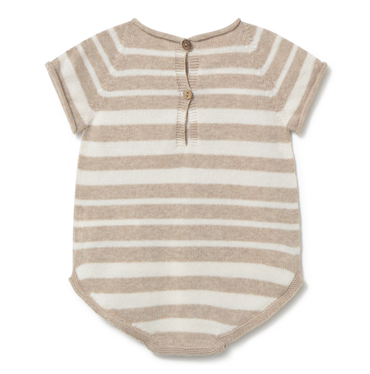 li & me Sandal Striped Knit Bodysuit - Cream Toasted