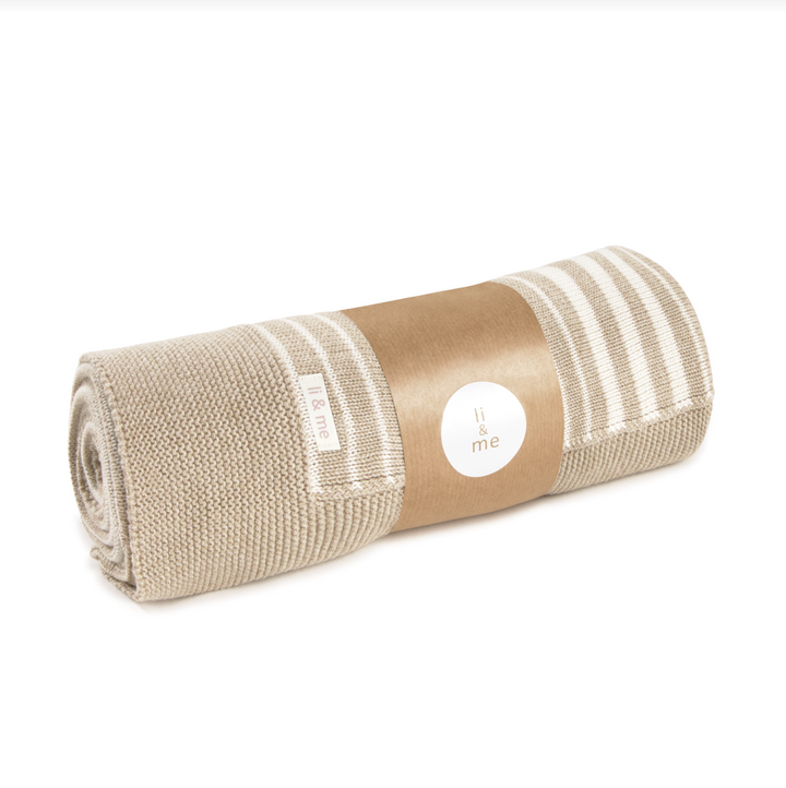 li & me Sia Striped Blanket - Cream Toasted