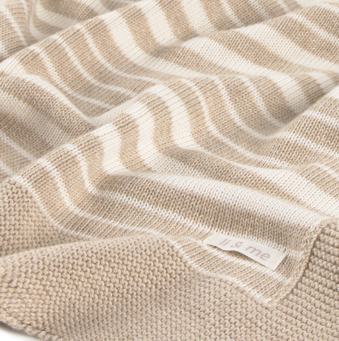 li & me Sia Striped Blanket - Cream Toasted