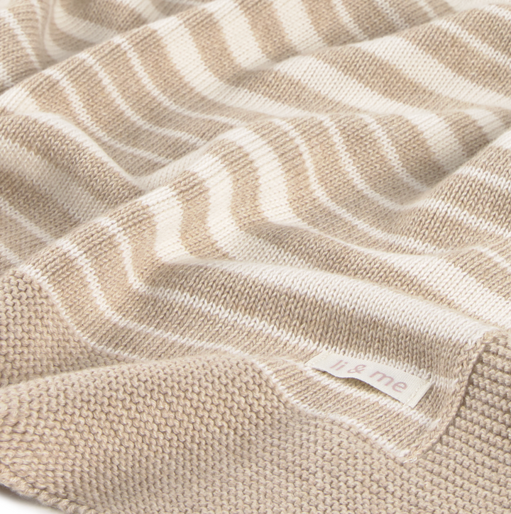 li & me Sia Striped Blanket - Cream Toasted