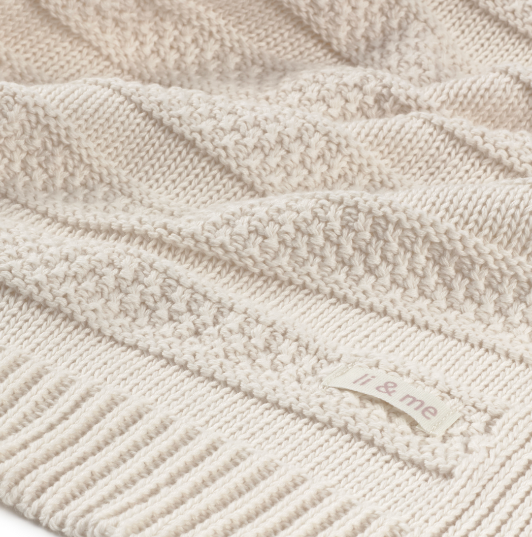 li & me Cozy Constrasting Stripe Blanket - Cream