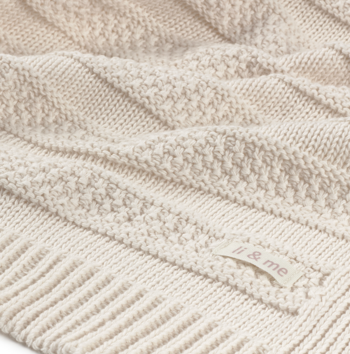 li & me Cozy Constrasting Stripe Blanket - Cream