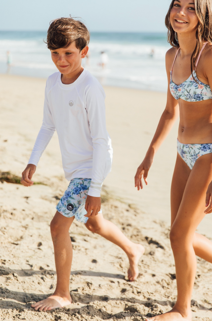 Feather 4 Arrow Long Sleeve Rash Guard - White