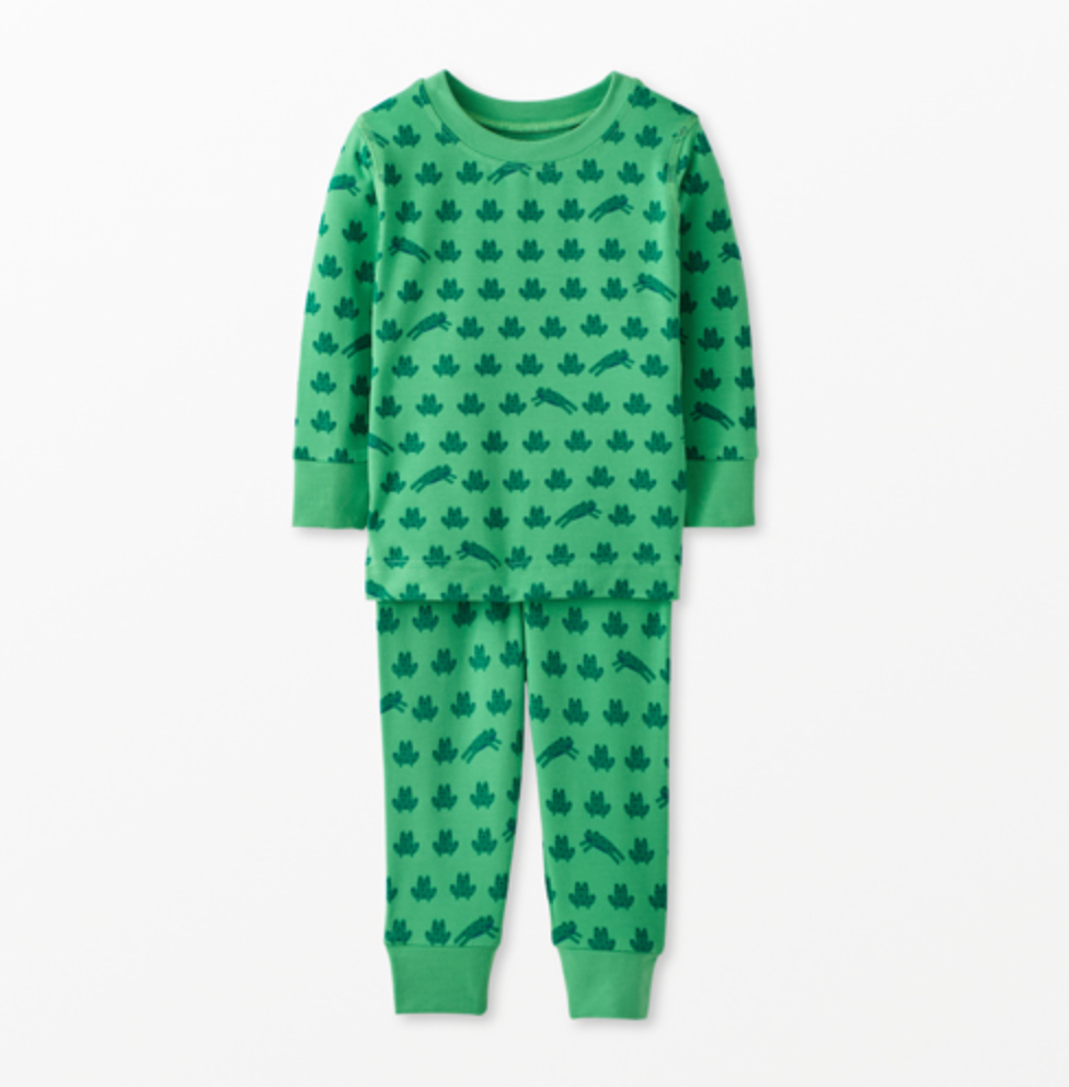 Hanna Andersson HannaSoft Print Long Johns - Mini Ribbit