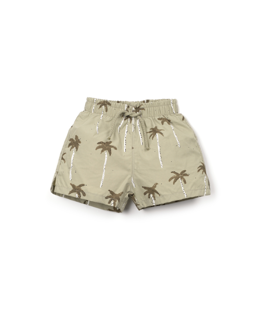 Play Up Swim Shorts - Khaki Palm Tree