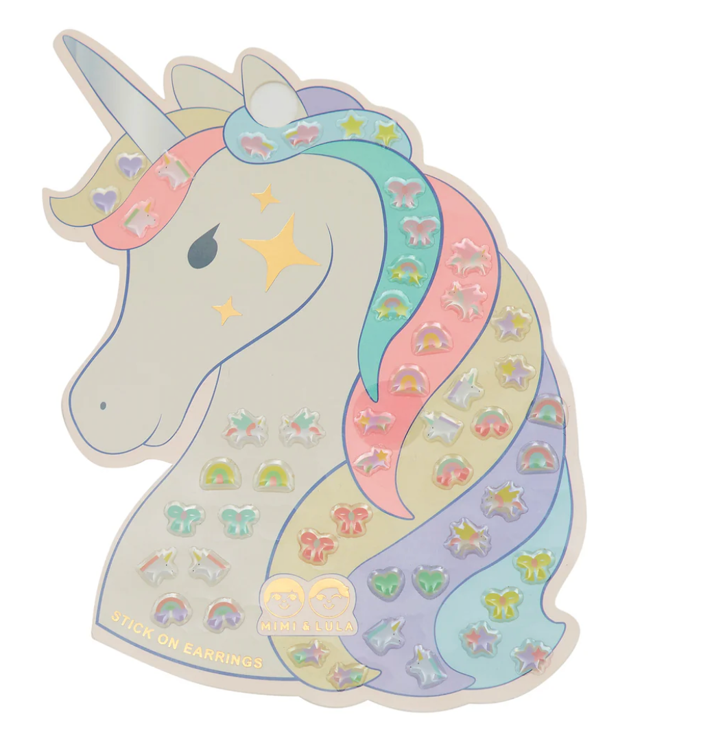 Mimi & Lula Unicorn Stick On Earrings