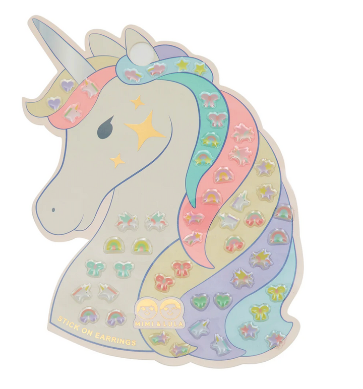 Mimi & Lula Unicorn Stick On Earrings