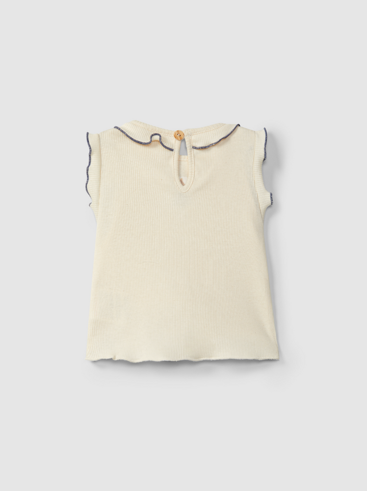 Snug Organic Embroidered Cap Sleeve Top
