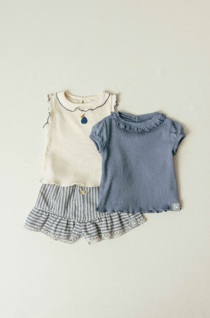 Snug Organic Embroidered Cap Sleeve Top