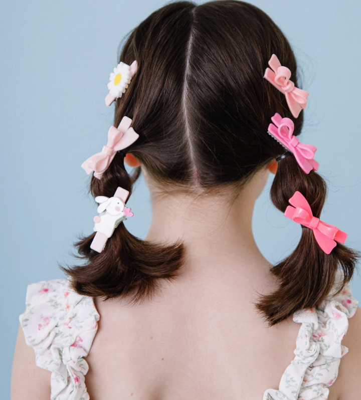 Lilies & Roses Bow Knot Hair Clip - Red