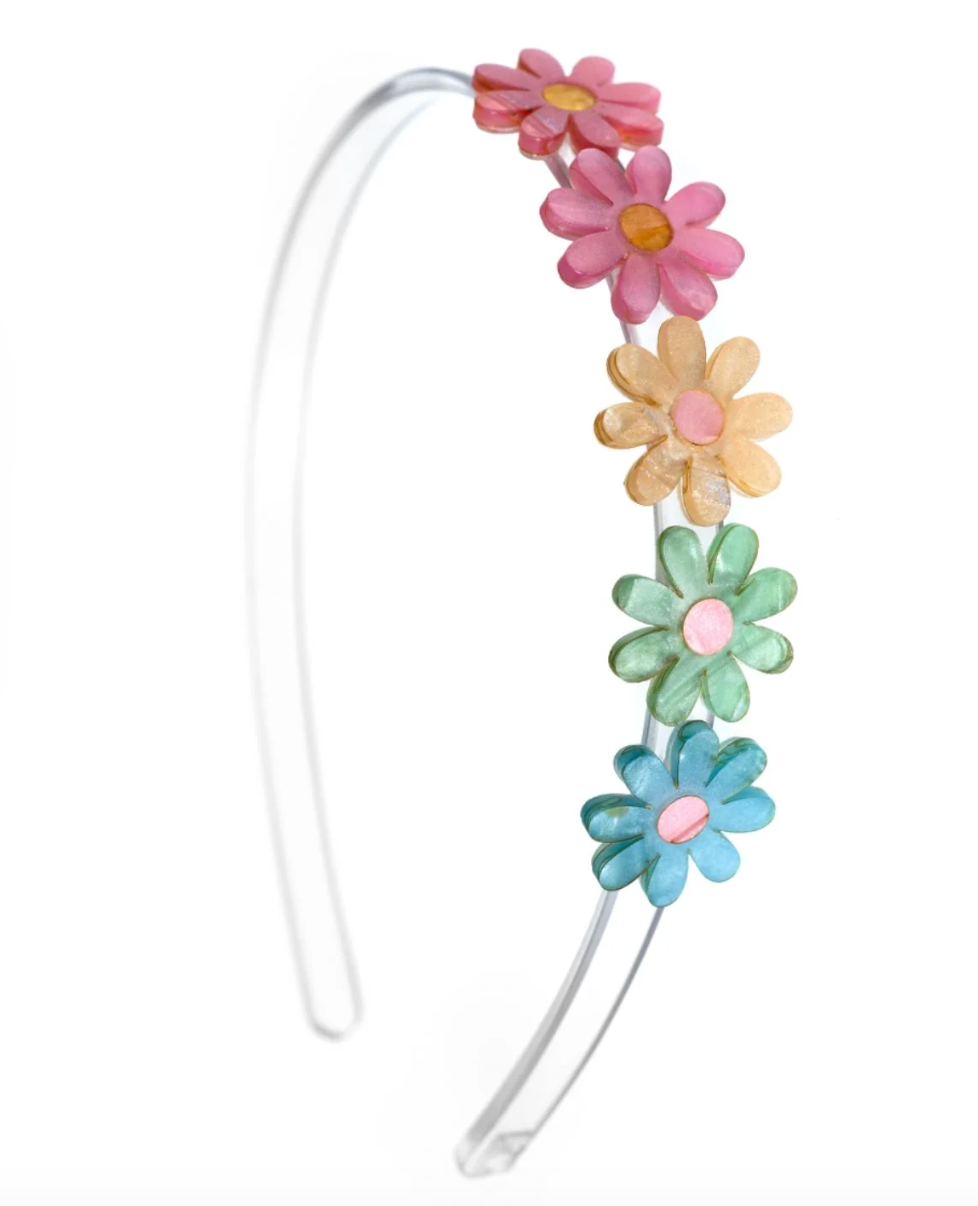 Lilies & Roses Daisies Pastel Shimmer Headband
