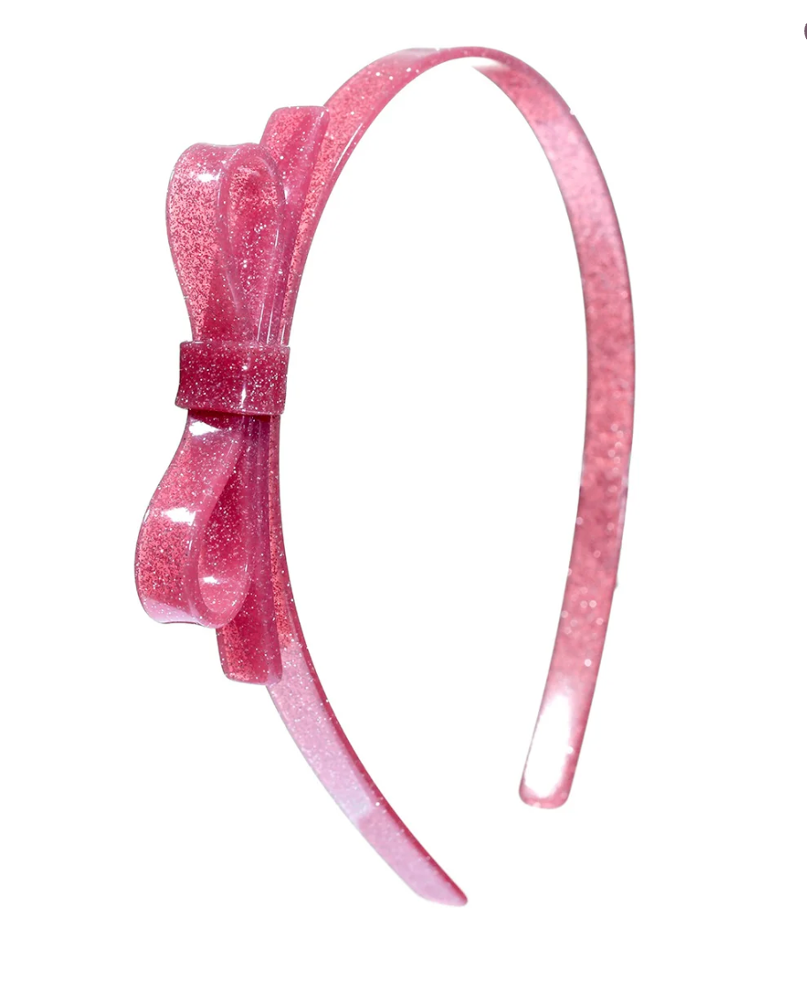 Lilies & Roses Thin Bow Vintage Pink Headband