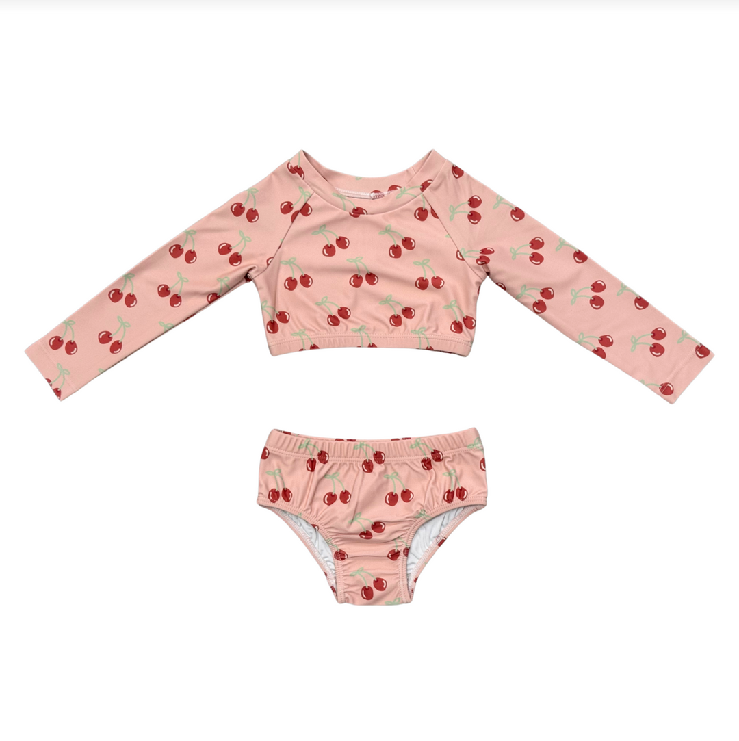Babysprouts Crop Two Piece Swimsuit - Cherries