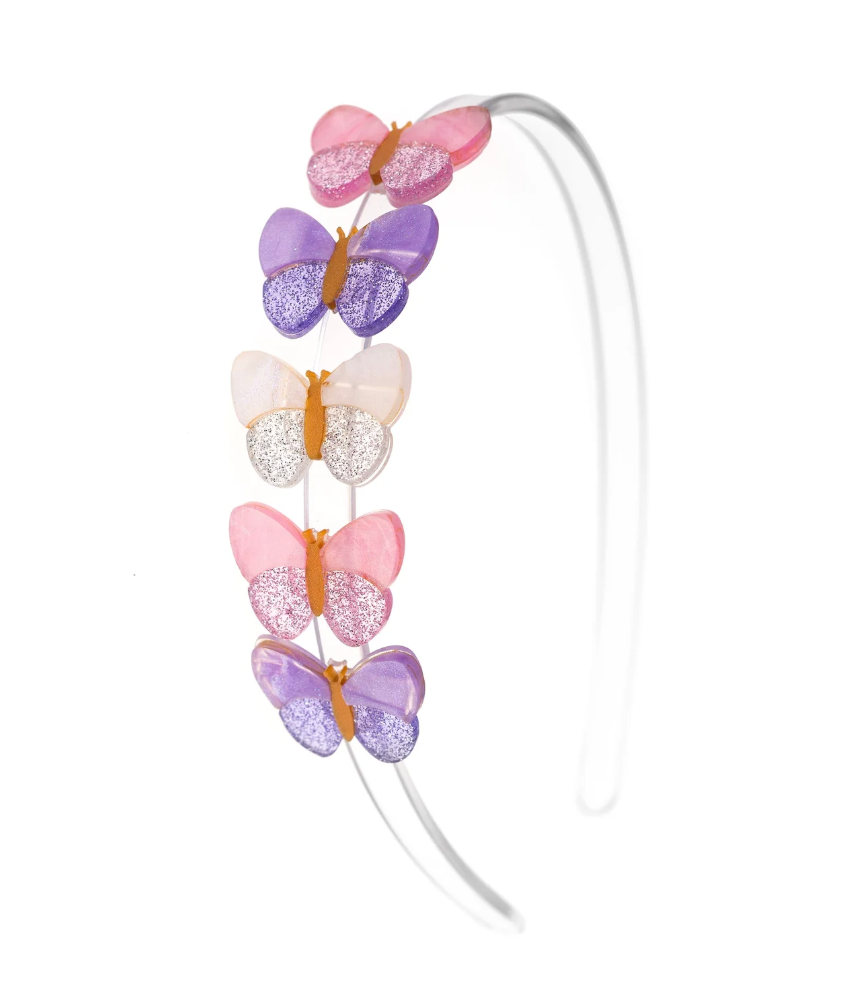 Lilies & Roses Butterflies Shimmer Lilac Shades Headband