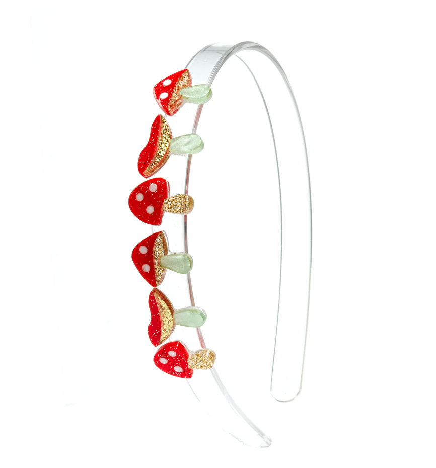 Lilies & Roses Mushrooms Red Headband