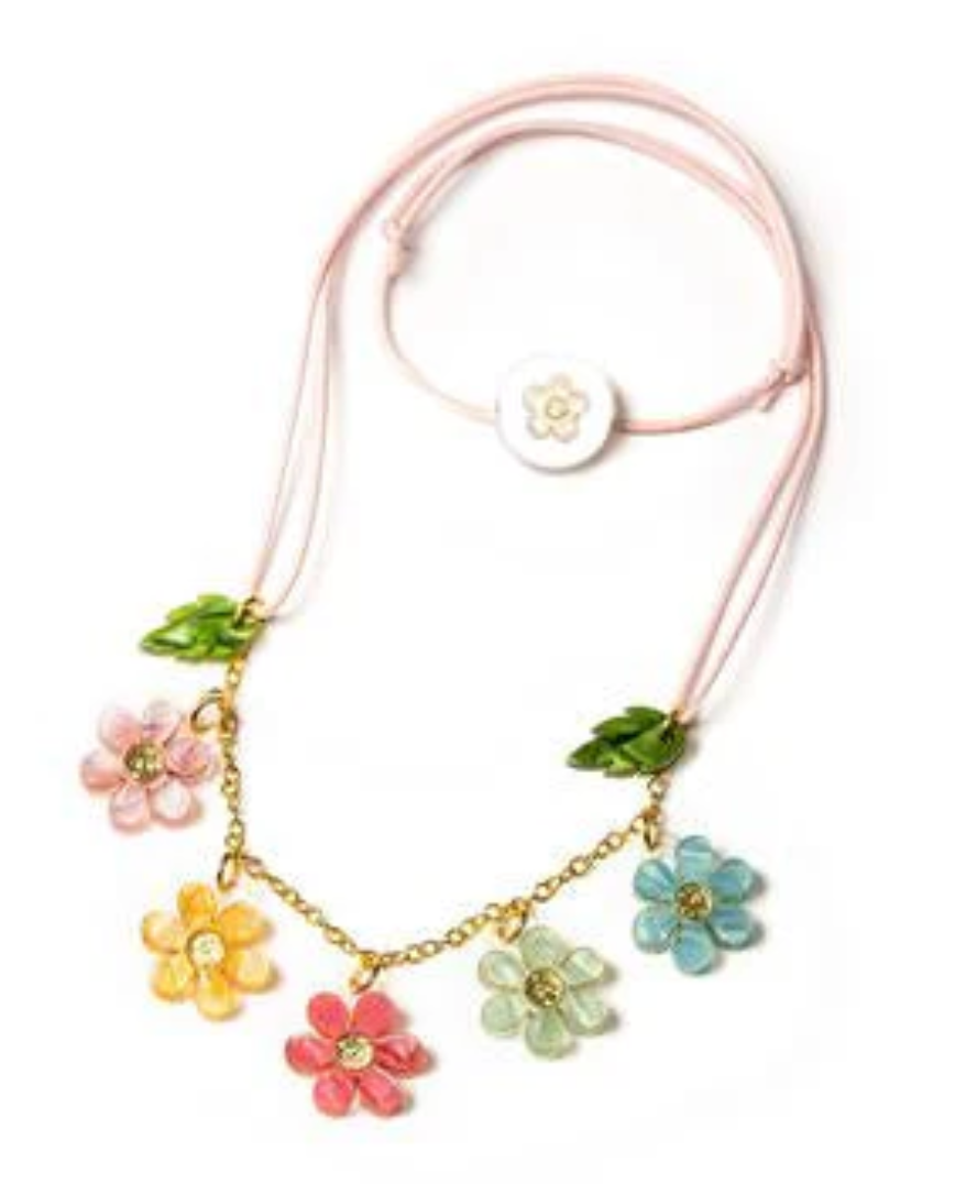 Lilies & Roses Colorful Flowers Necklace