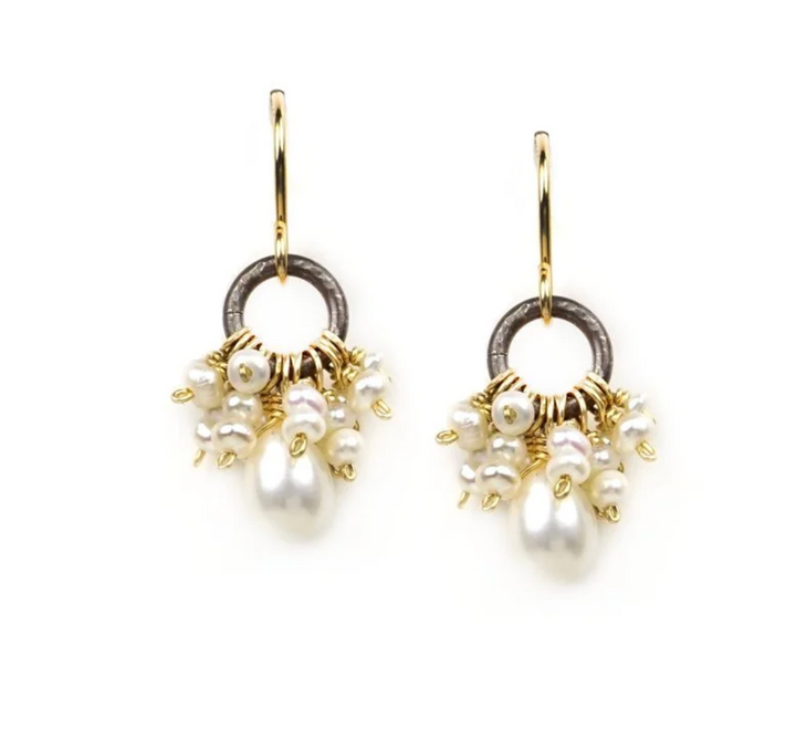 Calliope Freshwater Pearl Cluster Earrings