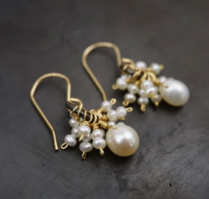 Calliope Freshwater Pearl Cluster Earrings