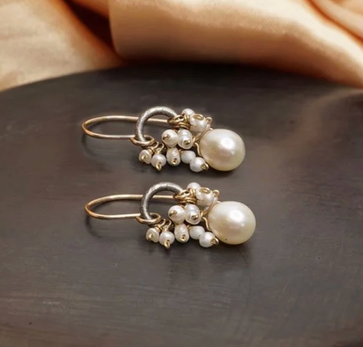 Calliope Freshwater Pearl Cluster Earrings
