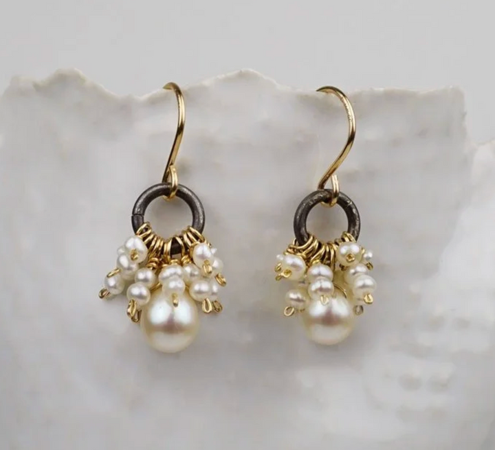 Calliope Freshwater Pearl Cluster Earrings
