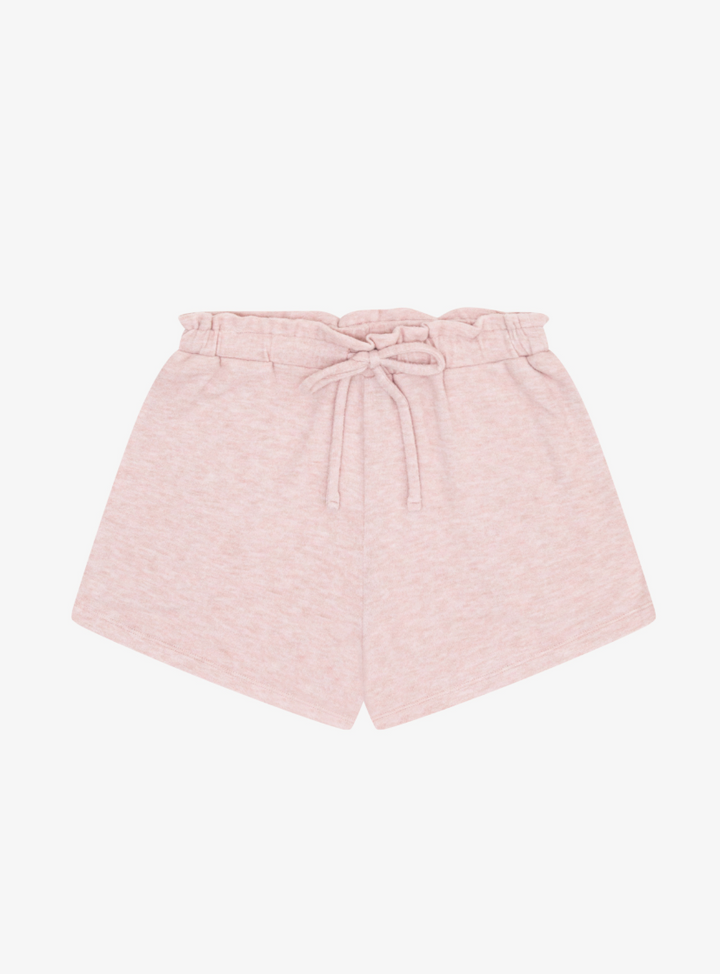 Tenly Hacci Jersey High Waist Drawstring Shorts - Moscato