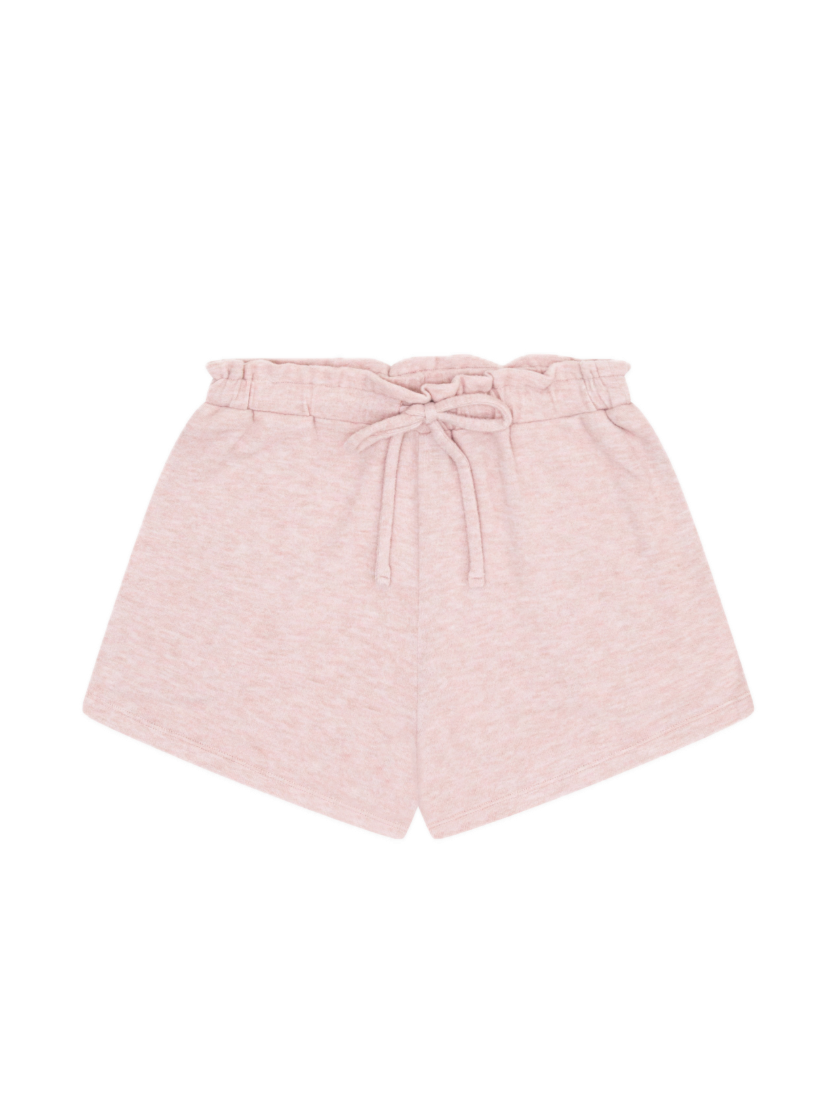 Tenly Hacci Jersey High Waist Drawstring Shorts - Moscato