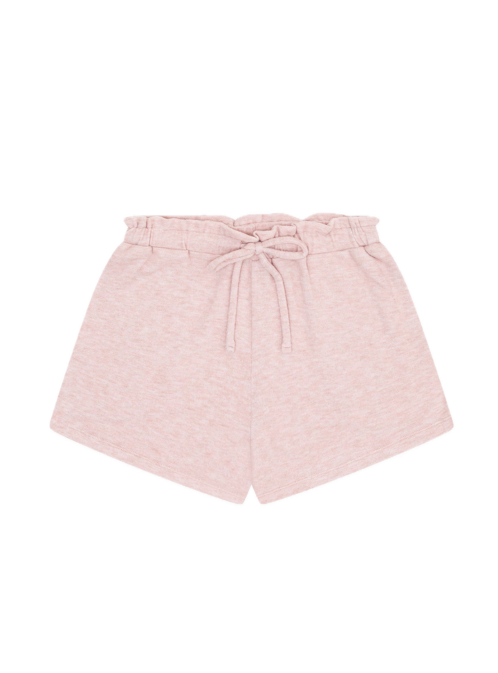 Tenly Hacci Jersey High Waist Drawstring Shorts - Moscato