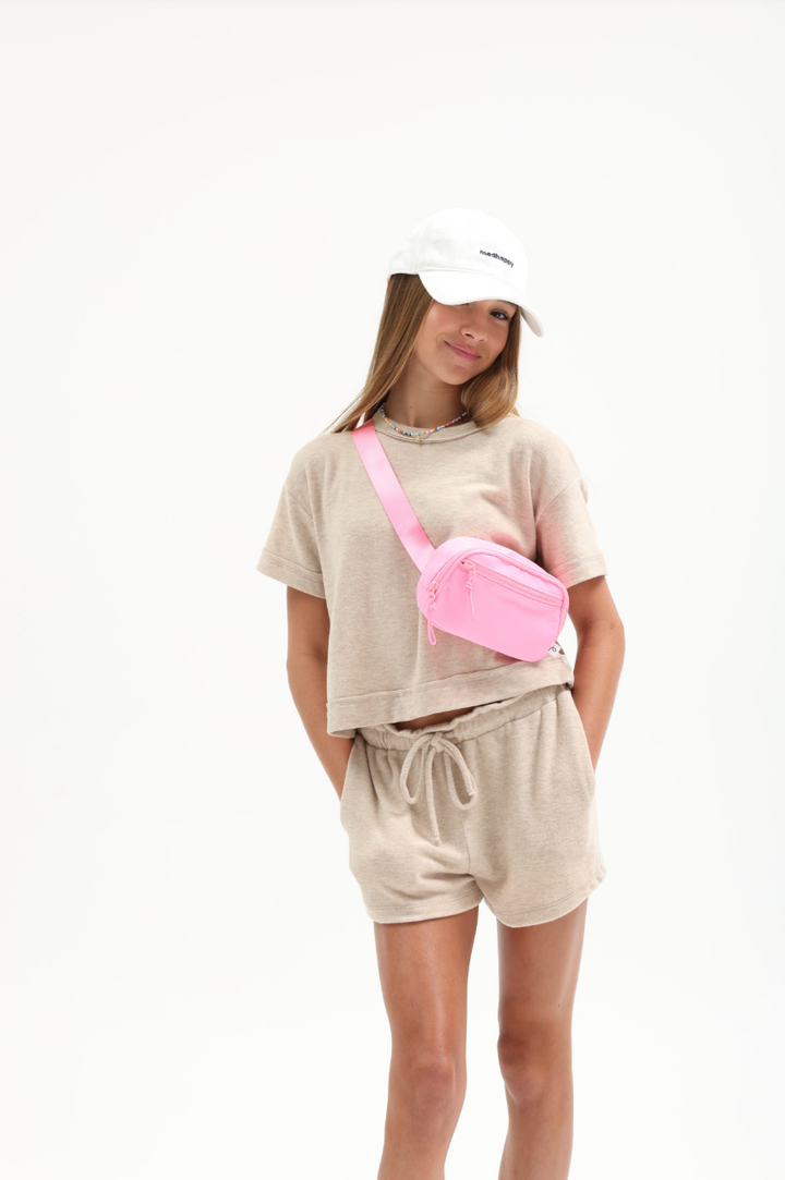 Tenly Hacci Jersey Daily Short Sleeve Tee - Latte