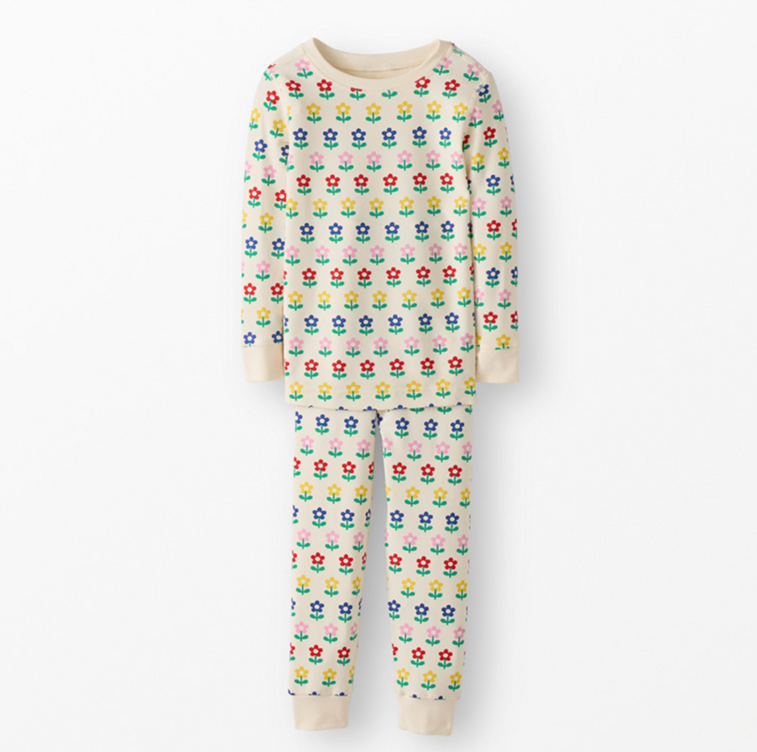 Hanna Andersson HannaSoft Print Long Johns - Multicolored Flowers