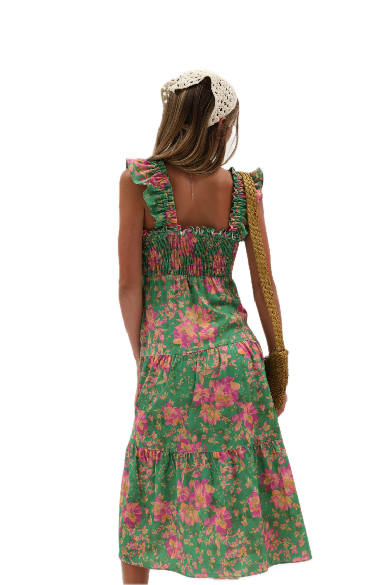 Tenly Dream Linen Zen Maxi Dress - Wildflower
