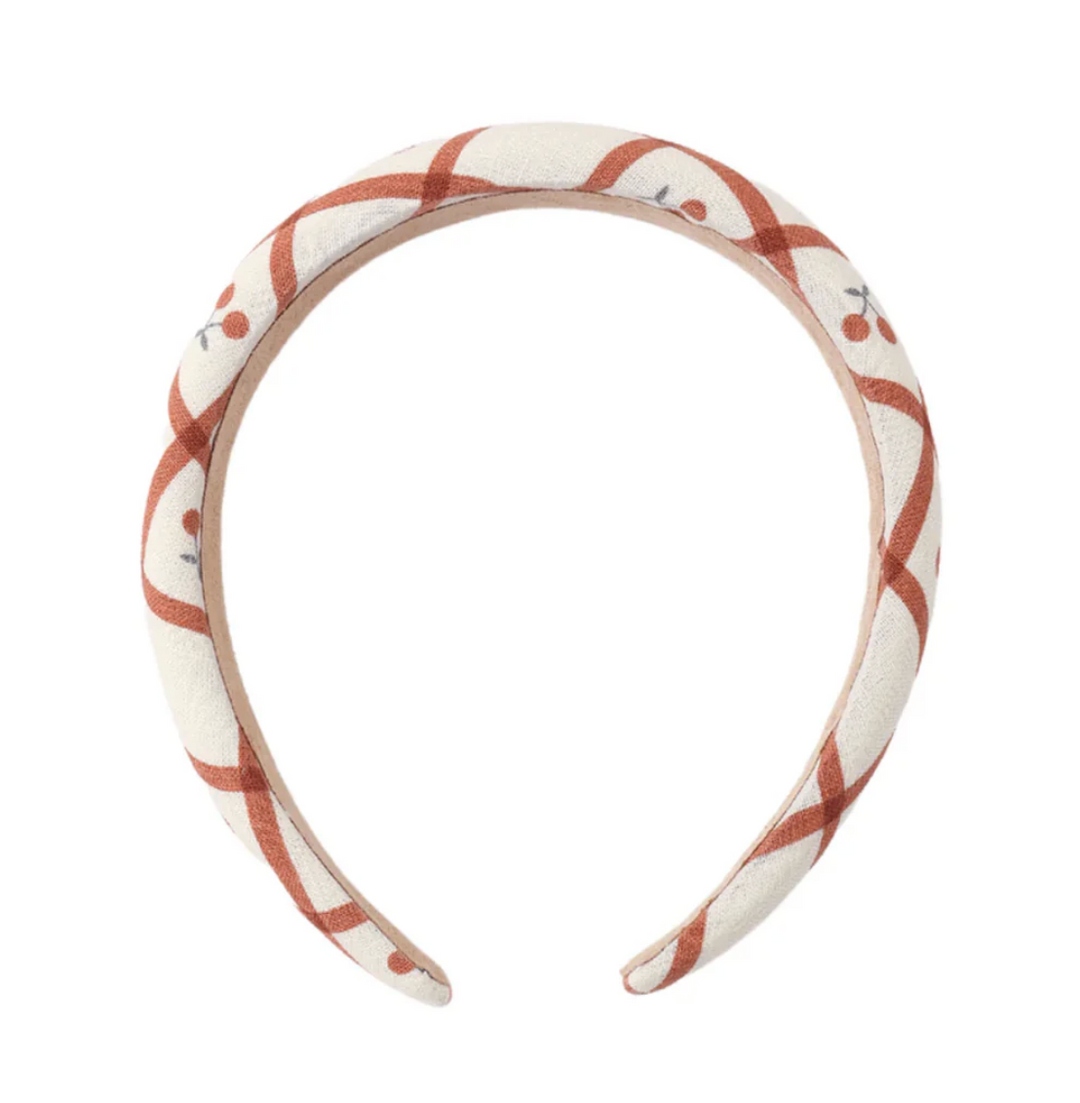Rylee + Cru Padded Headband - Cherry Check