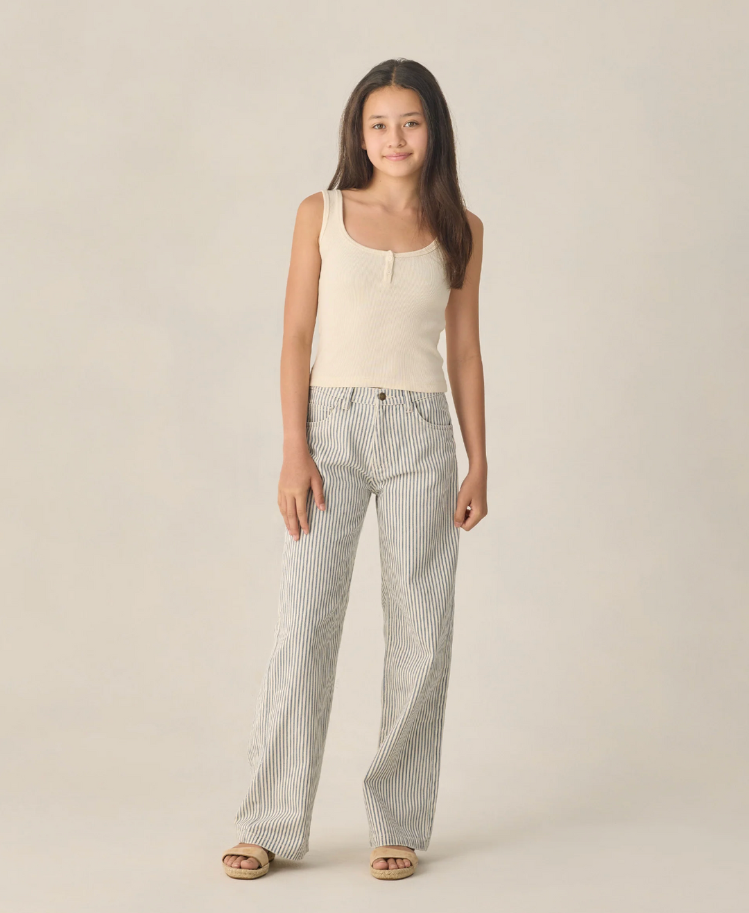 Rylee + Cru Teen Ribbed Tank - Natural