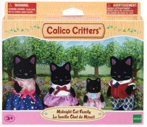 Calico Critters Midnight Cat Family