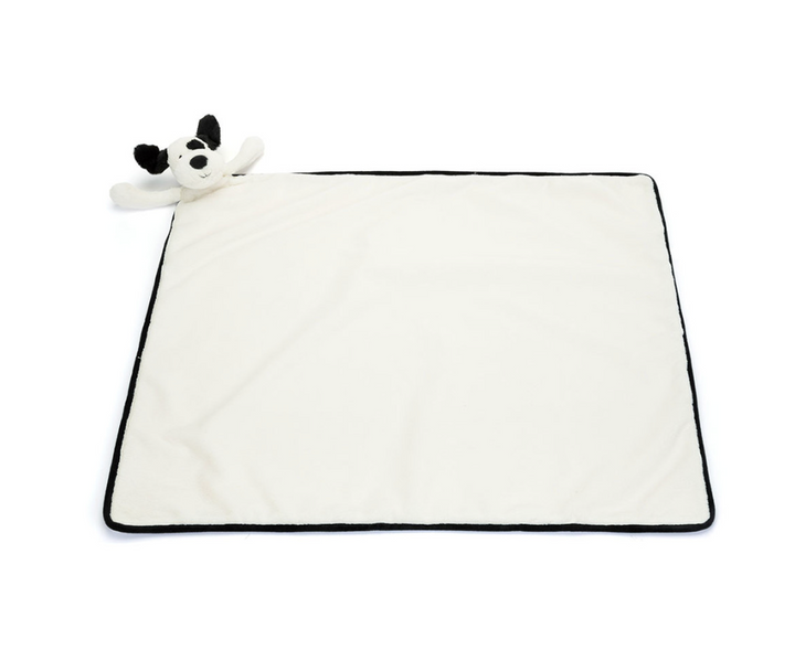 Jellycat Bashful Black & Cream Puppy Blankie