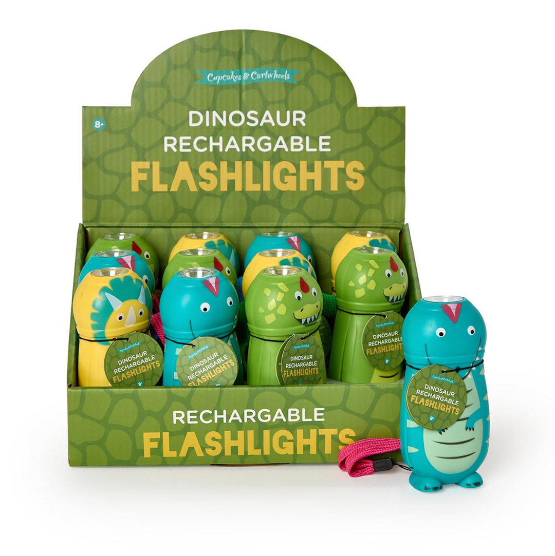 Cupcakes & Cartwheels Dinosaur Rechargeable Flashlight
