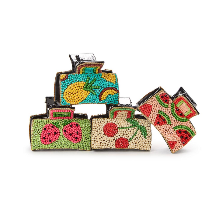 Cupcakes & Cartwheels Fruity Cuties Hand Beaded Claw Clips