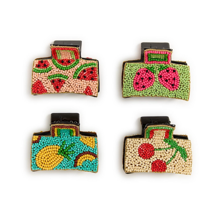 Cupcakes & Cartwheels Fruity Cuties Hand Beaded Claw Clips