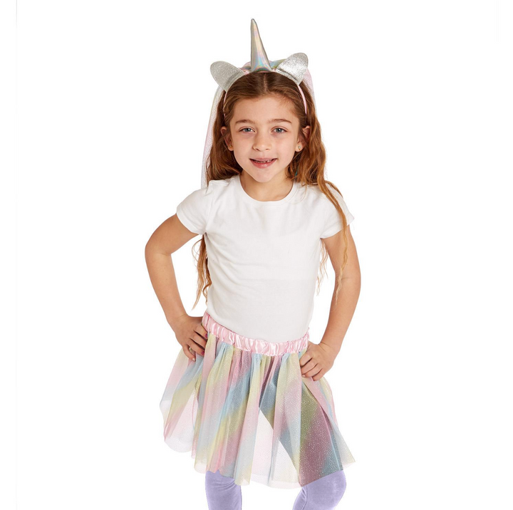 Cupcakes & Cartwheels Over the Rainbow Dress Up Unicorn Tutu & Headband Set