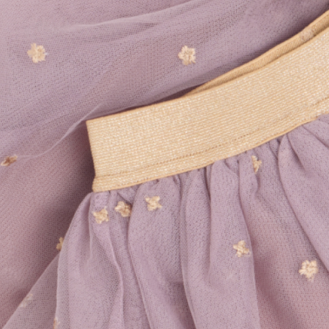 Minymo Horse Mesh Glitter Skirt - Fawn