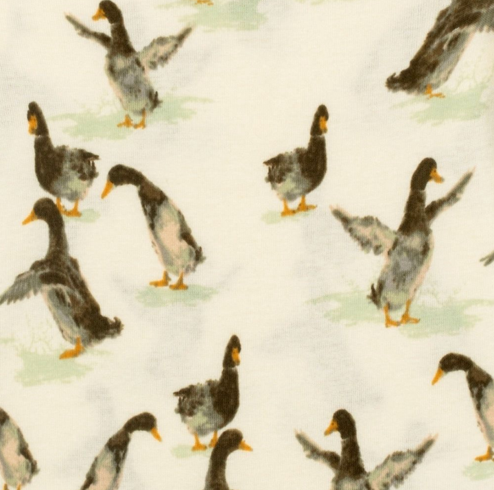 Milkbarn Organic Cotton Zipper Footed Romper - Duck