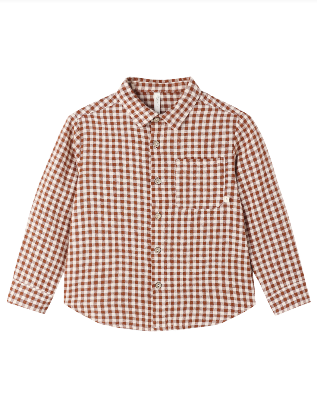 Rylee + Cru Collared Long Sleeve Shirt - Brick Check