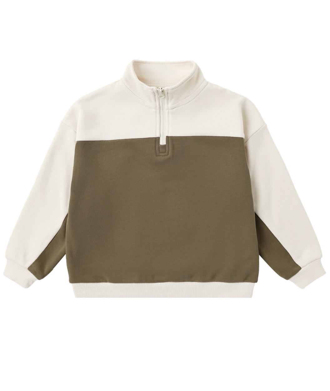 Rylee + Cru Quarter Zip Crew - Olive