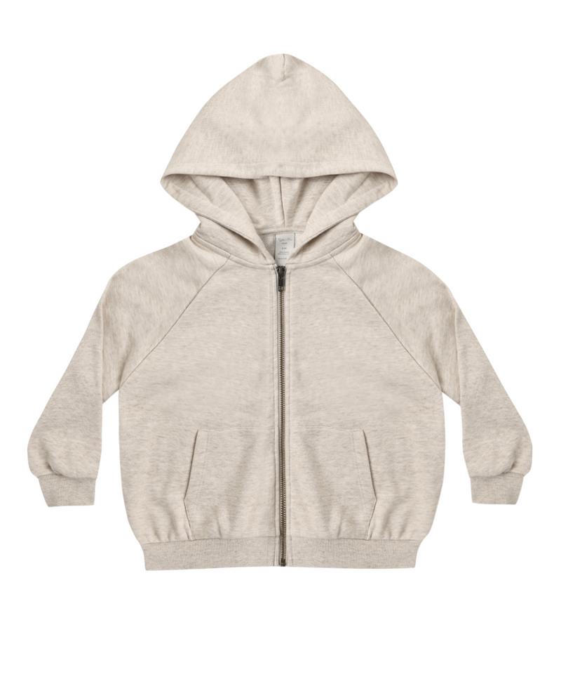 Rylee + Cru Zip Raglan Hoodie - Heathered Ash