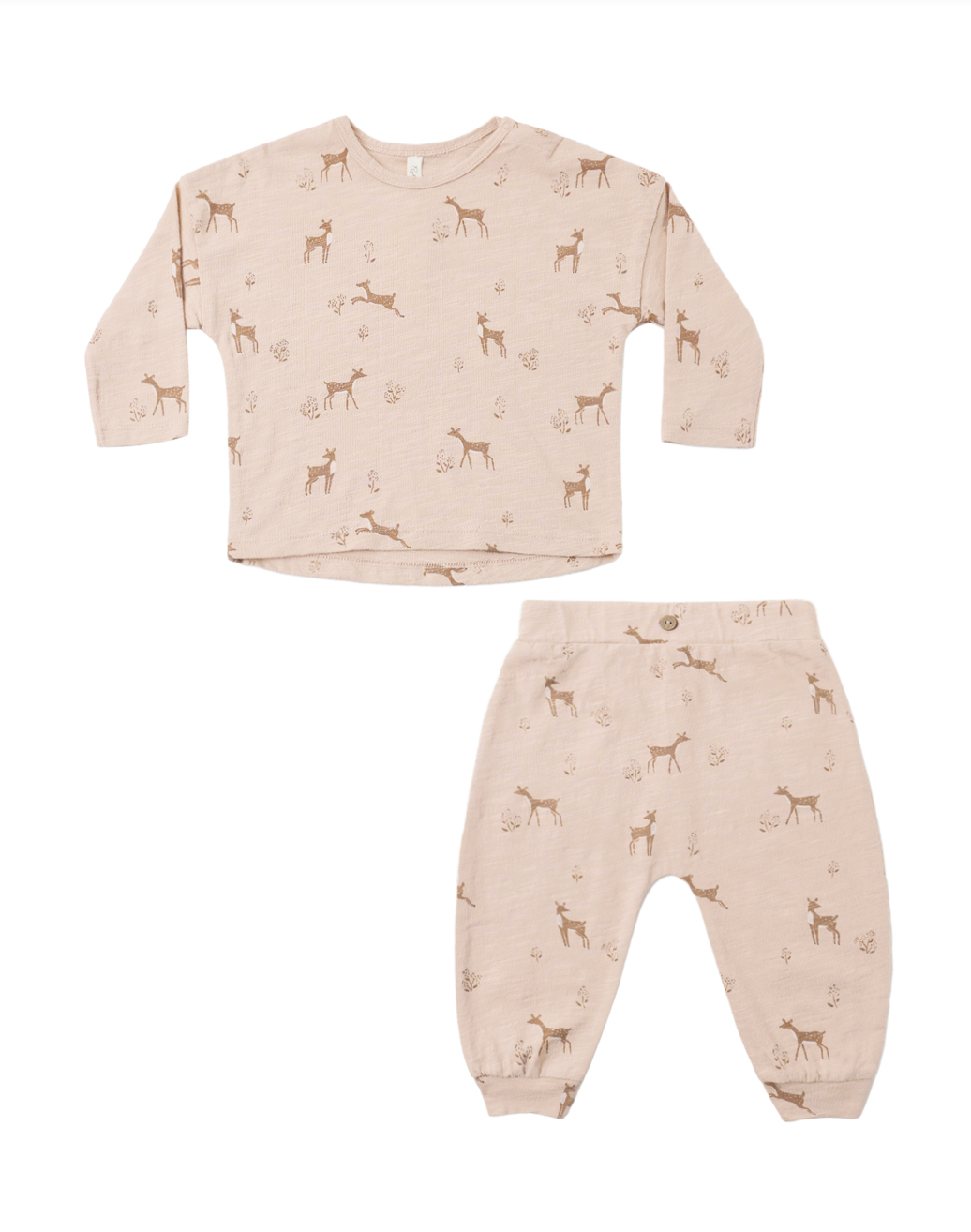 Rylee + Cru Long Sleeve Tee + Pant Set - Fawns